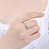 Number 8 Zircon 925 Sterling Silver Ring - Trendsi
