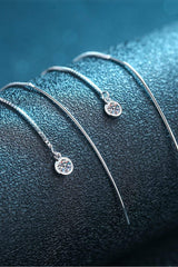 Moissanite 925 Sterling Silver Threader Earrings - Trendsi - Flyclothing LLC