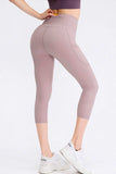 Wide Waistband Cropped Active Leggings with Pockets - Trendsi - Flyclothing LLC