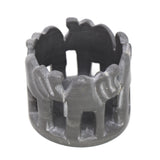 Circle of Elephants Soapstone Sculpture, 3 to 3.5-inch - Dark Stone - SMOLArt