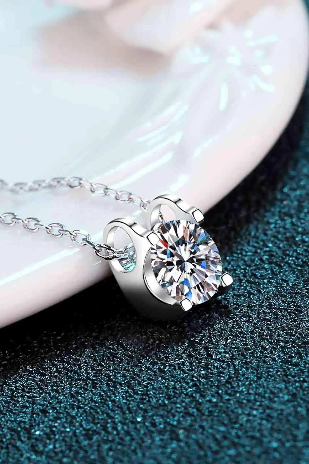 Moissanite 925 Sterling Silver Necklace - Trendsi - Flyclothing LLC