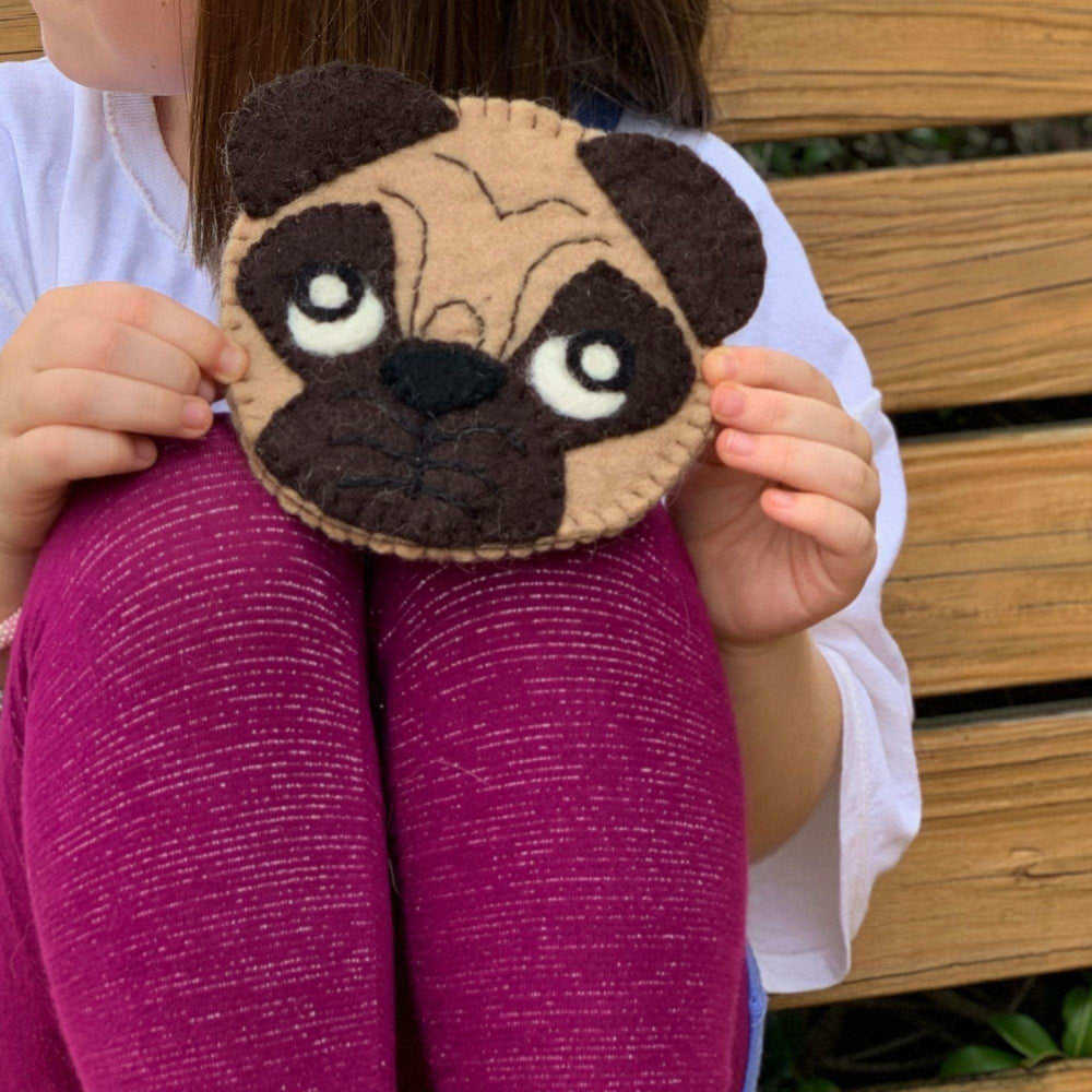 Pug Felt Clutch - Global Groove (P) - Global Groove (P) - Flyclothing LLC