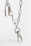 Double Layered Iron Chain Belt with Lock Charm - Trendsi - Flyclothing LLC