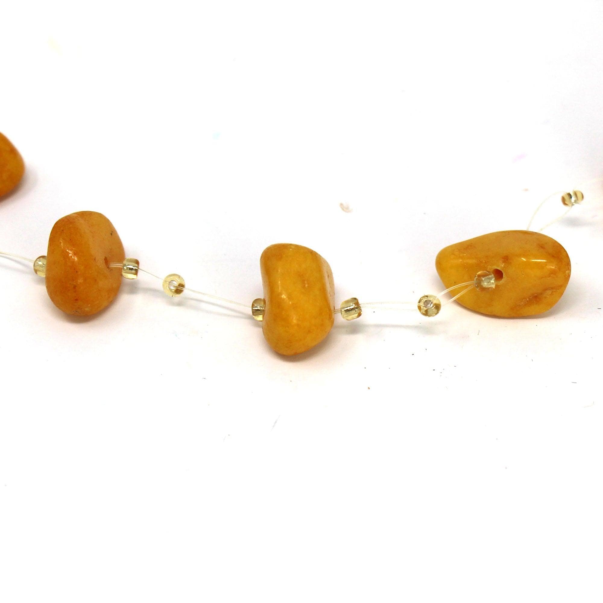 Floating Stone & Maasai Bead Necklace, Pumpkin Spice - Flyclothing LLC