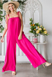 Veveret Pocketed Spaghetti Strap Wide Leg Jumpsuit - Flyclothing LLC