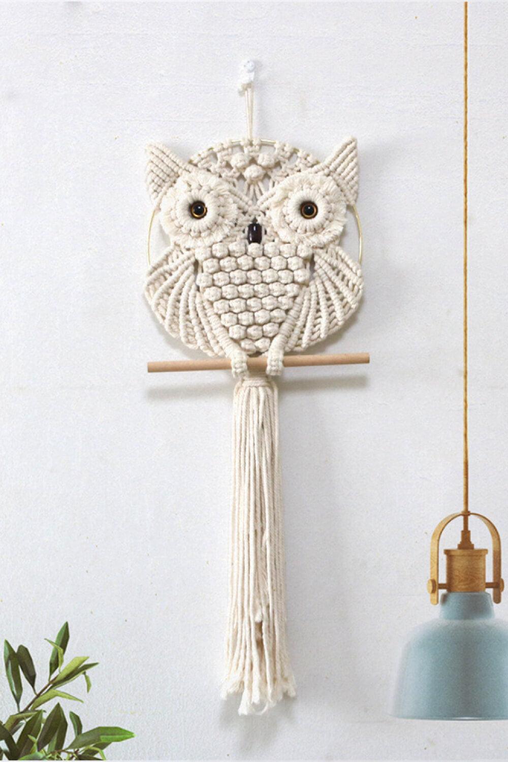 Hand-Woven Owl Macrame Wall Hanging - Flyclothing LLC