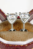 925 Sterling Silver 1 Carat Moissanite 4-Prong Stud Earrings - Trendsi