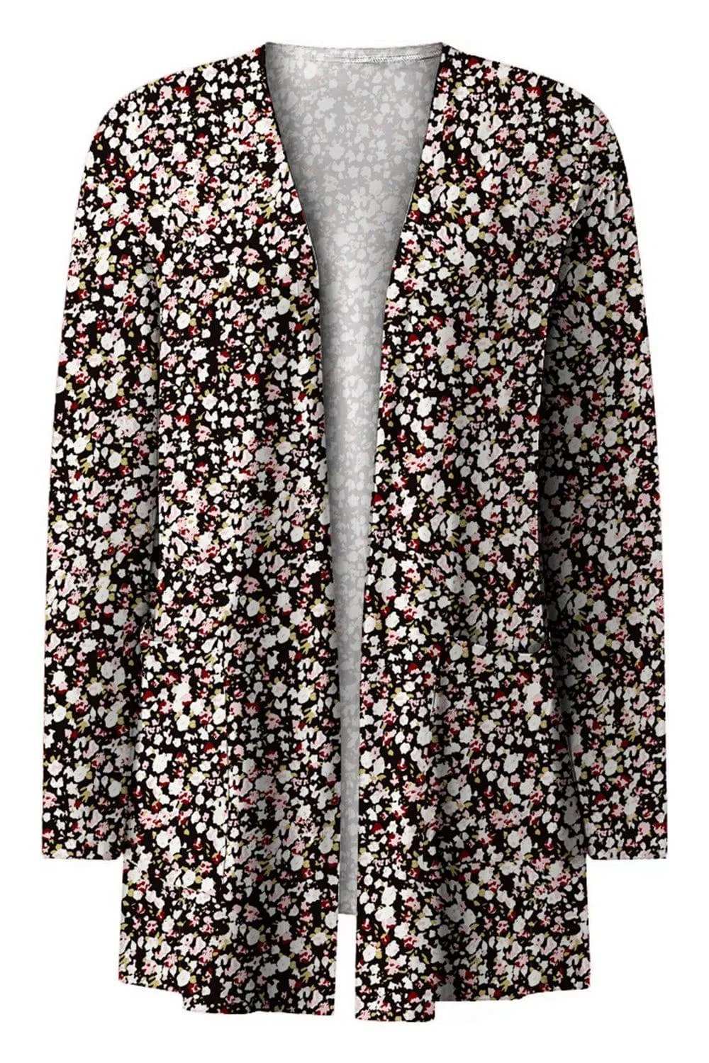 Printed Long Sleeve Cardigan - Trendsi - Flyclothing LLC