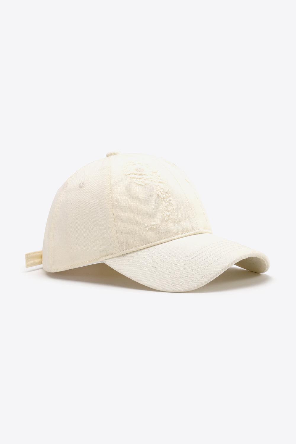 Distressed Adjustable Baseball Cap - Trendsi