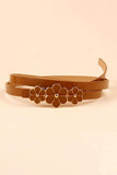 Flower Decor Skinny PU Belt - Trendsi - Flyclothing LLC