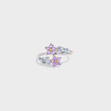 Flower Shape Inlaid Zircon 925 Sterling Silver Ring - Trendsi