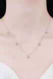 Moissanite Rhodium-Plated Necklace - Trendsi