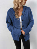 Button-Down Long Sleeve Hooded Sweater - Trendsi - Flyclothing LLC