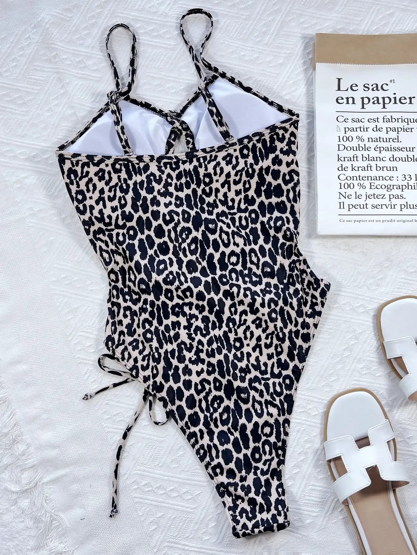 Leopard Cutout Tied One-Piece Swimsuit - Trendsi - Flyclothing LLC