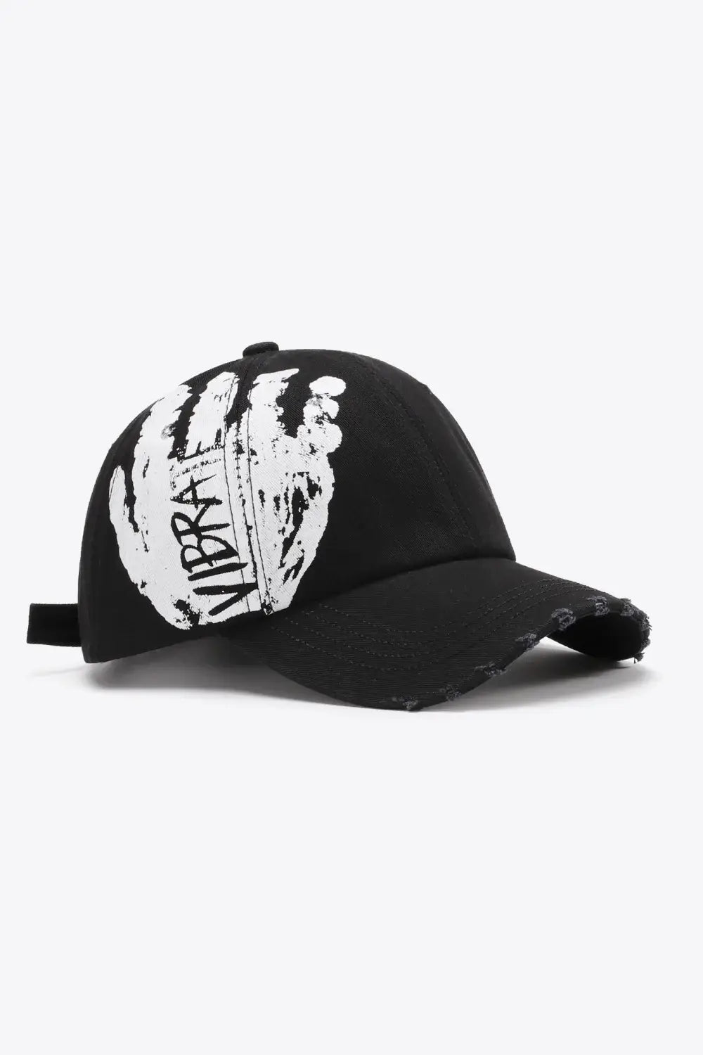 VIBRA Graphic Distressed Adjustable Baseball Cap - Trendsi - Flyclothing LLC