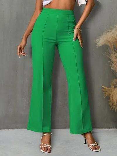 High Waist Straight Pants - Trendsi - Flyclothing LLC