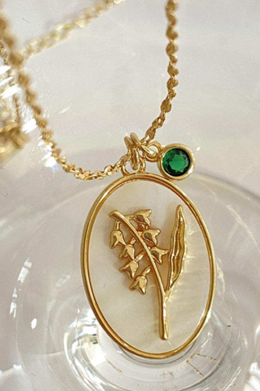 Flower Shell Pendant Copper Necklace - Trendsi - Flyclothing LLC