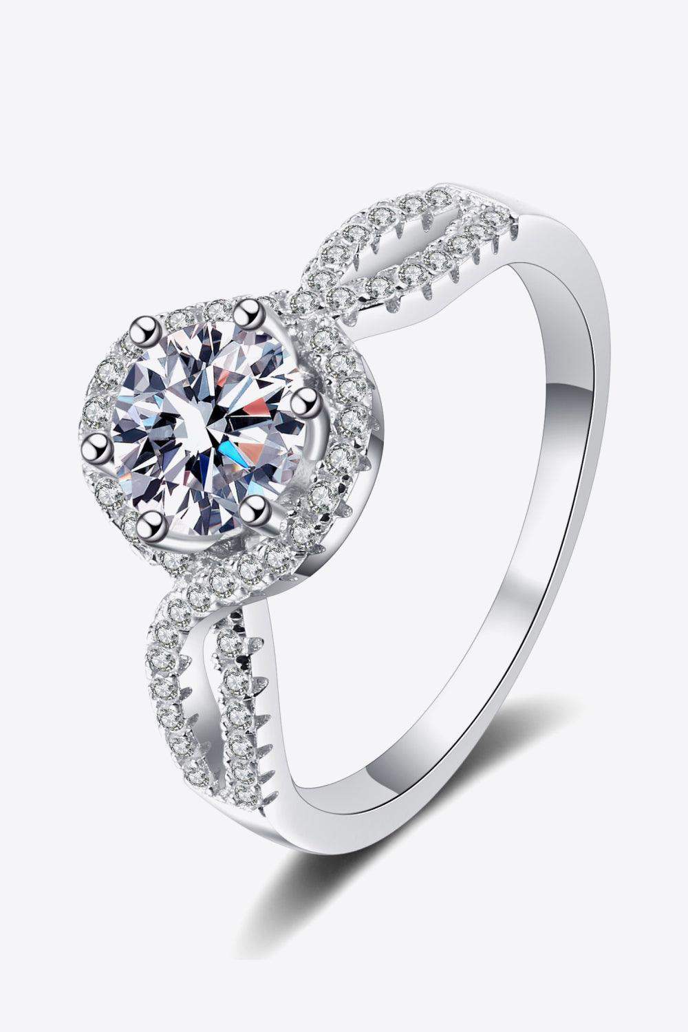 Feel The Joy 925 Sterling Silver Moissanite Ring - Trendsi - Flyclothing LLC