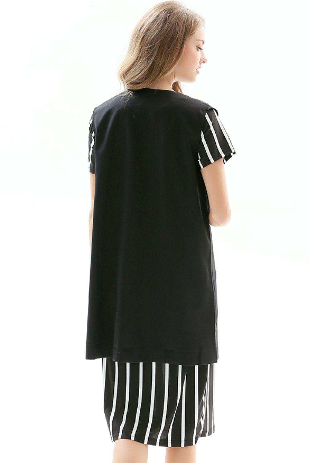 One-Button Sleeveless Longline Blazer - Trendsi - Flyclothing LLC