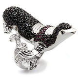Alamode Rhodium + Ruthenium Brass Ring with AAA Grade CZ in Multi Color - Alamode - Flyclothing LLC