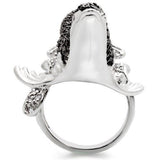 Alamode Rhodium + Ruthenium Brass Ring with AAA Grade CZ in Multi Color - Alamode