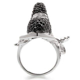 Alamode Rhodium + Ruthenium Brass Ring with AAA Grade CZ in Multi Color - Alamode - Flyclothing LLC