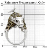 Alamode Rhodium + Ruthenium Brass Ring with AAA Grade CZ in Multi Color - Alamode - Flyclothing LLC