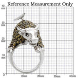 Alamode Rhodium + Ruthenium Brass Ring with AAA Grade CZ in Multi Color - Alamode
