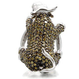 Alamode Rhodium + Ruthenium Brass Ring with AAA Grade CZ in Multi Color - Alamode - Flyclothing LLC
