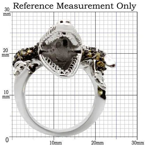 Alamode Rhodium + Ruthenium Brass Ring with AAA Grade CZ in Multi Color - Alamode - Flyclothing LLC