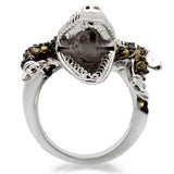 Alamode Rhodium + Ruthenium Brass Ring with AAA Grade CZ in Multi Color - Alamode