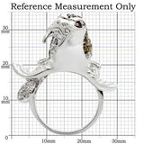 Alamode Rhodium + Ruthenium Brass Ring with AAA Grade CZ in Multi Color - Alamode - Flyclothing LLC