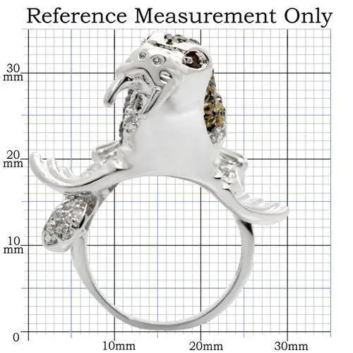 Alamode Rhodium + Ruthenium Brass Ring with AAA Grade CZ in Multi Color - Alamode - Flyclothing LLC