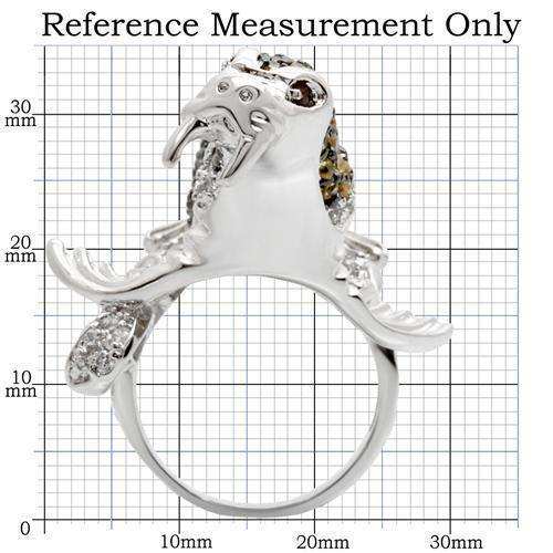 Alamode Rhodium + Ruthenium Brass Ring with AAA Grade CZ in Multi Color - Alamode - Flyclothing LLC