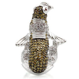 Alamode Rhodium + Ruthenium Brass Ring with AAA Grade CZ in Multi Color - Alamode
