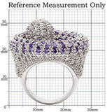 Alamode Rhodium Brass Ring with AAA Grade CZ in Tanzanite - Alamode - Flyclothing LLC