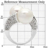 Alamode Rhodium Brass Ring with AAA Grade CZ in Clear - Alamode - Flyclothing LLC
