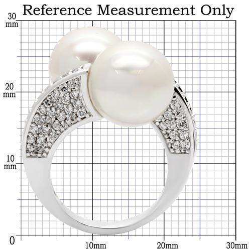 Alamode Rhodium Brass Ring with AAA Grade CZ in Clear - Alamode - Flyclothing LLC
