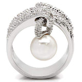 Alamode Rhodium Brass Ring with AAA Grade CZ in Clear - Alamode - Flyclothing LLC