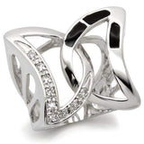 Alamode Rhodium Brass Ring with AAA Grade CZ in Clear - Alamode - Flyclothing LLC