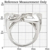 Alamode Rhodium Brass Ring with AAA Grade CZ in Clear - Alamode - Flyclothing LLC