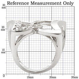 Alamode Rhodium Brass Ring with AAA Grade CZ in Clear - Alamode