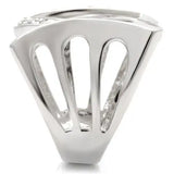Alamode Rhodium Brass Ring with AAA Grade CZ in Clear - Alamode - Flyclothing LLC