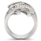 Alamode Rhodium Brass Ring with AAA Grade CZ in Clear - Alamode - Flyclothing LLC