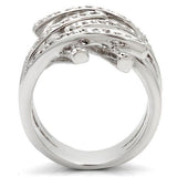 Alamode Rhodium Brass Ring with AAA Grade CZ in Clear - Alamode