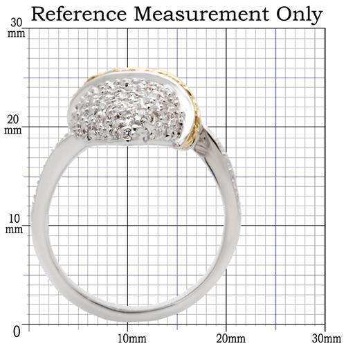 Alamode Gold+Rhodium Brass Ring with AAA Grade CZ in Topaz - Alamode - Flyclothing LLC