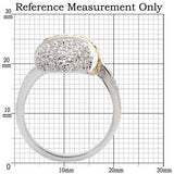 Alamode Gold+Rhodium Brass Ring with AAA Grade CZ in Topaz - Alamode