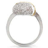 Alamode Gold+Rhodium Brass Ring with AAA Grade CZ in Topaz - Alamode