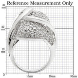 Alamode Rhodium Brass Ring with AAA Grade CZ in Clear - Alamode