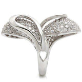 Alamode Rhodium Brass Ring with AAA Grade CZ in Clear - Alamode - Flyclothing LLC